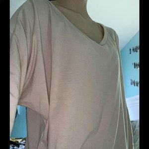 Cream long sleeve shirt